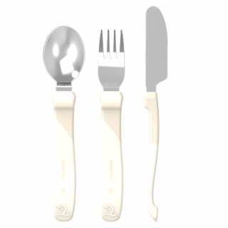 LEARN CUTLERY STAINLESS STEEL BEIGE / PEACH 12+M