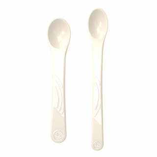 2X FEEDING SPOON, STRAIGHT BEIGE / PEACH, 4+M